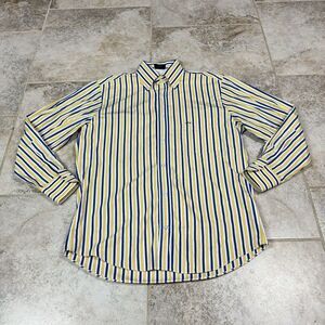 Paul & Shark Men's 40 Striped Shirt White Blue Yellow Long Sleeve Made In Italy